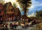 brueghel-jan-the-elder-a-village-street-with-the-holy-family-arriving-at-an-inn